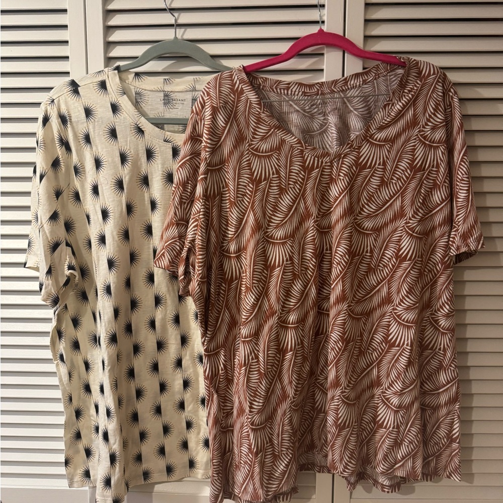 Lane Bryant PAIR of Perfect Sleeve Tees